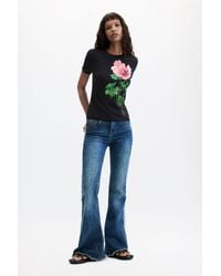 Desigual - Floral Printed T-Shirt, Cotton - Lyst