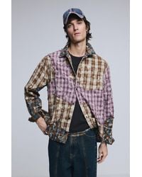 Desigual - Long-Sleeved Checked Patch Shirt, Cotton - Lyst
