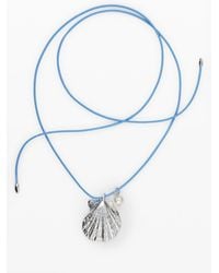 Desigual - Plated Shell Pendant Cord Zalio - Lyst