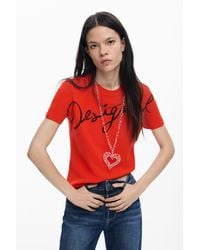 Desigual - Logo Knit T-Shirt, Cotton - Lyst