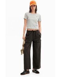 Desigual - Wide-Leg Cargo Trousers, Lyocell - Lyst