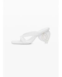 Desigual - Sandale À Talon Cœur, Femme, Polyester, Blanc - Lyst