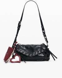 Desigual - Borsa Piccola Con Occhielli, Donna, Poliuretano, Nero - Lyst