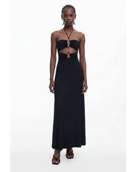 Desigual - Robe À Découpe Décolleté, Femme, Viscose, Noir - Lyst