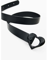 Desigual - Leather Heart Belt, Cow Leather - Lyst