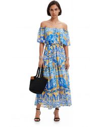 Desigual - Stella Jean Long Arty Dress, Viscose - Lyst