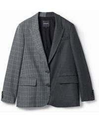 Desigual - Gerader Blazer Patch Hahnentrittmuster - Lyst