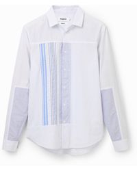 Desigual - Striped Patchwork Shirt - Lyst