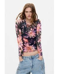 Desigual - Printed Long-Sleeve Blouse - Lyst
