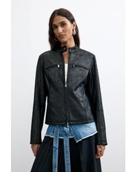 Desigual - Jacket Leather Effect, Polyester - Lyst