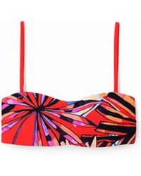 Desigual - Tropical Bandeau Bikini Top - Lyst