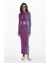 Desigual - Iridescent Knit Midi Skirt - Lyst