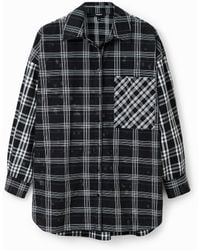Desigual - Oversize Patchwork Plaid Shirt, Cotton - Lyst