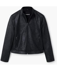 Desigual - Slim Biker Jacket, Polyester - Lyst