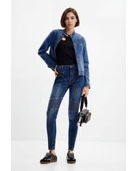 Desigual - Slim Biker Jeans, Cotton - Lyst