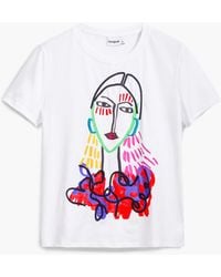 Desigual - Arty Print T-Shirt, Cotton - Lyst
