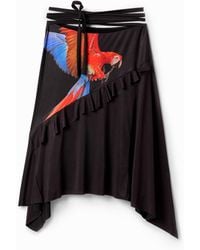 Desigual - Tyler Mcgillivary Parrot Midi Skirt, Polyester - Lyst