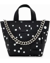 Desigual - M Droplets Tote Bag, Polyurethane - Lyst