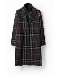 Desigual - Combination Plaid Coat - Lyst