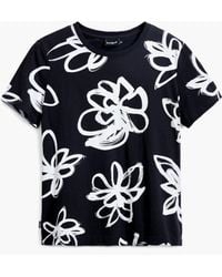 Desigual - Large Flower T-Shirt, Cotton - Lyst