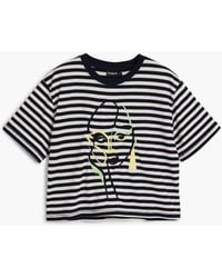 Desigual - Striped Face T-Shirt, Cotton - Lyst