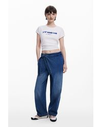 Desigual - Baggy Wrap-Style Jeans - Lyst