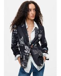 Desigual - Patchwork Printed Blazer, Cotton - Lyst