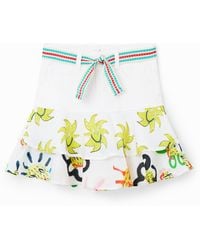 Desigual - Sun Ruffle Denim Mini Skirt - Lyst