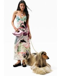 Desigual - Printed Strappy Dress, Polyester - Lyst