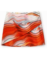 Desigual - Wave Wrap Mini Skirt, Cotton - Lyst