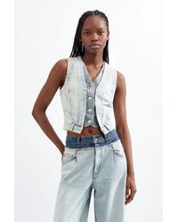 Desigual - Combined Denim Vest, Cotton - Lyst