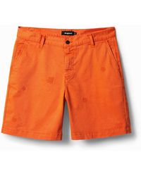 Desigual - Embroidered Bermuda Shorts - Lyst