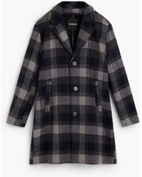 Desigual - Cappotto A Quadri - Lyst