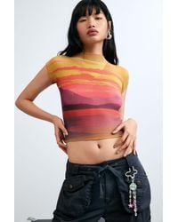 Desigual - Short-Sleeved High Neck Blouse, Polyester - Lyst