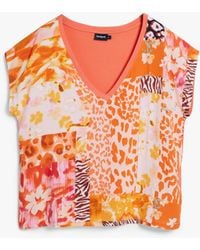 Desigual - Printed Short-Sleeve T-Shirt, Viscose - Lyst