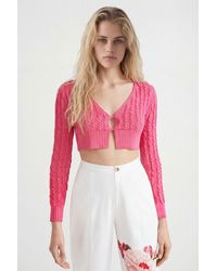 Desigual - Cropped Knit Cardigan, Viscose - Lyst
