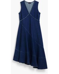 Desigual - Asymmetric Denim Midi Dress, Cotton - Lyst