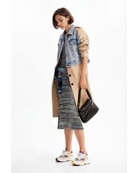 Desigual - Hybrid Denim Trench Coat - Lyst