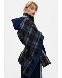 Desigual - Plaid Denim Poncho, Polyester - Lyst