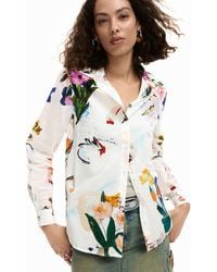 Desigual - Shirt Collage Flowers, Cotton - Lyst