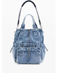 Desigual - Multi-Position Denim Backpack, Cotton - Lyst