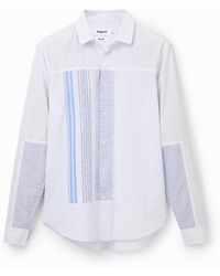 Desigual - Striped Patchwork Shirt, Cotton - Lyst