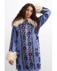 Desigual - Printed Coat 100% Cotton, Cotton - Lyst