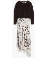 Desigual - Robe 2En1 Asymétrique, Polyester, Marron - Lyst