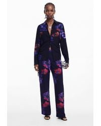 Desigual - Fluid Floral Pants, Viscose - Lyst