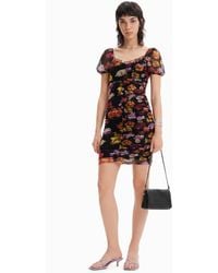Desigual - M. Christian Lacroix Short Ruched Dress, Polyester - Lyst