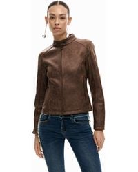 Desigual - Jacket Faux Leather, Polyester - Lyst