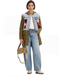 Desigual - 2-In-1 Embroidered Hybrid Parka, Cotton - Lyst