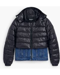 Desigual - Combined Short Padded Coat - Lyst