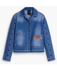 Desigual - Floral Denim Jacket, Cotton - Lyst